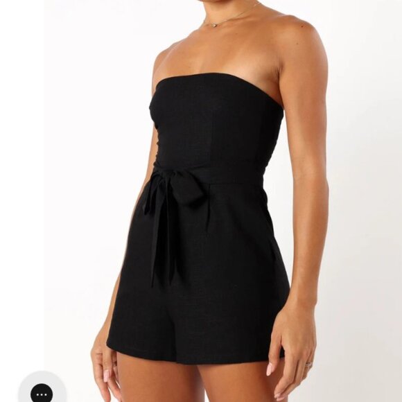 Petal & Pup Christie Strapless Romper | Black | M - Picture 5 of 8